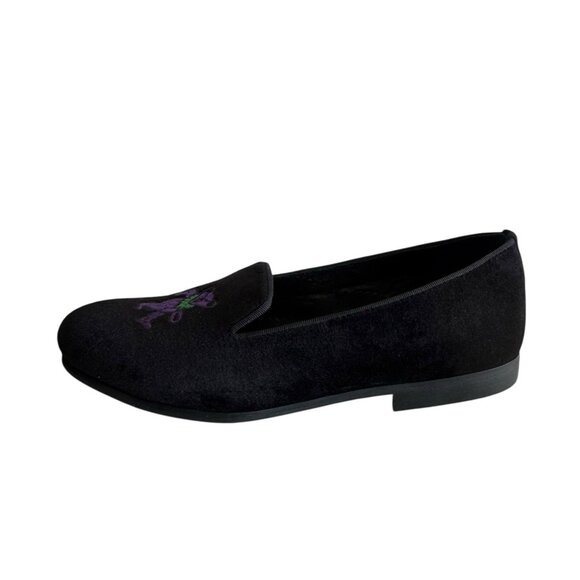 May Anthony Velvet loafers womens size 7 dancing grateful bears black shoes flat - Picture 11 of 15